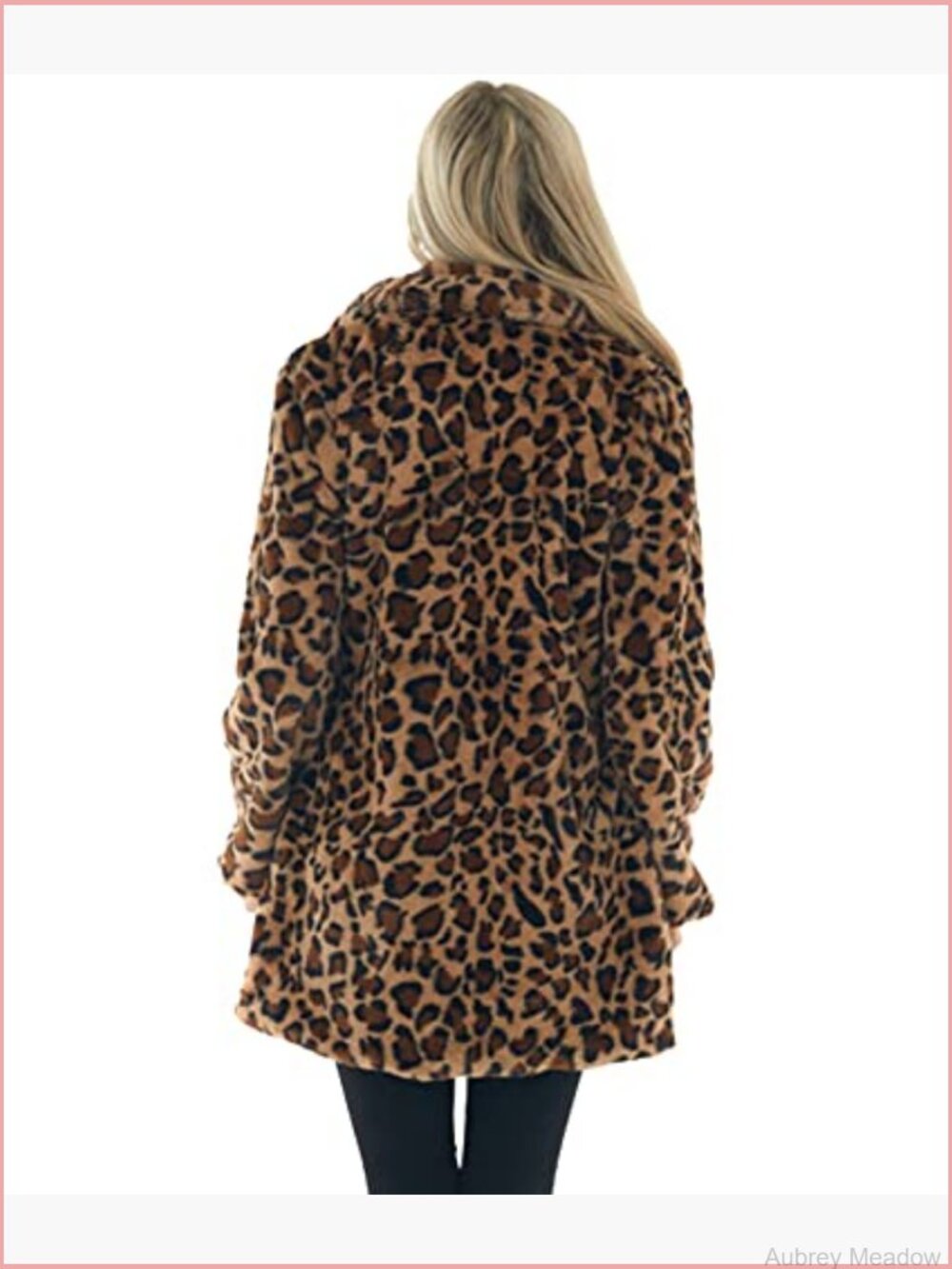 Faux Fur Coat with Lapel Collar, Side Pockets, Open Front - Picture 3 of 6